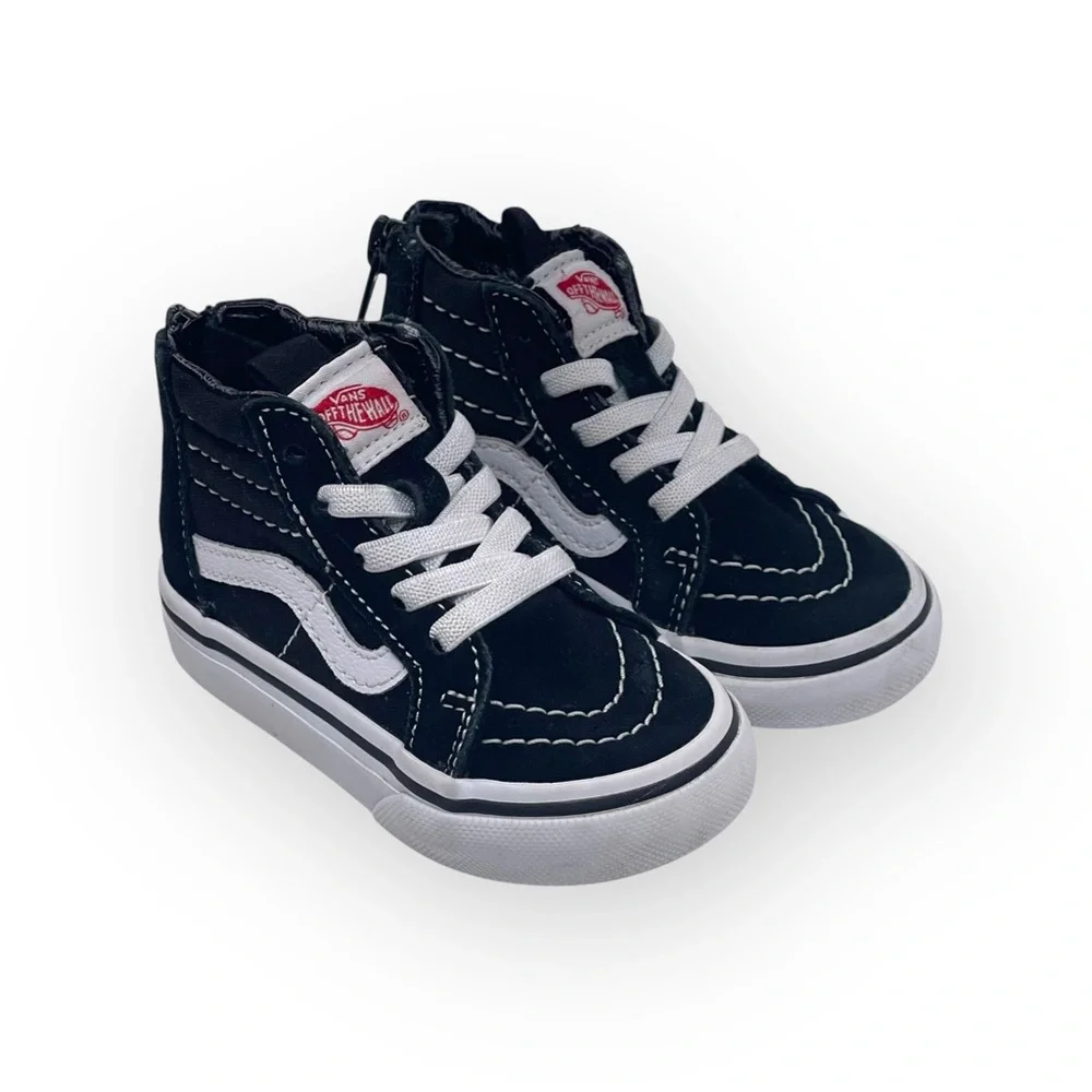 Vans™ ® ✌︎︎ Sk8-Hi Zip Hi Top Sneakers Skate Shoes ✌︎︎ Black Suede ✌︎︎ 5 Toddler